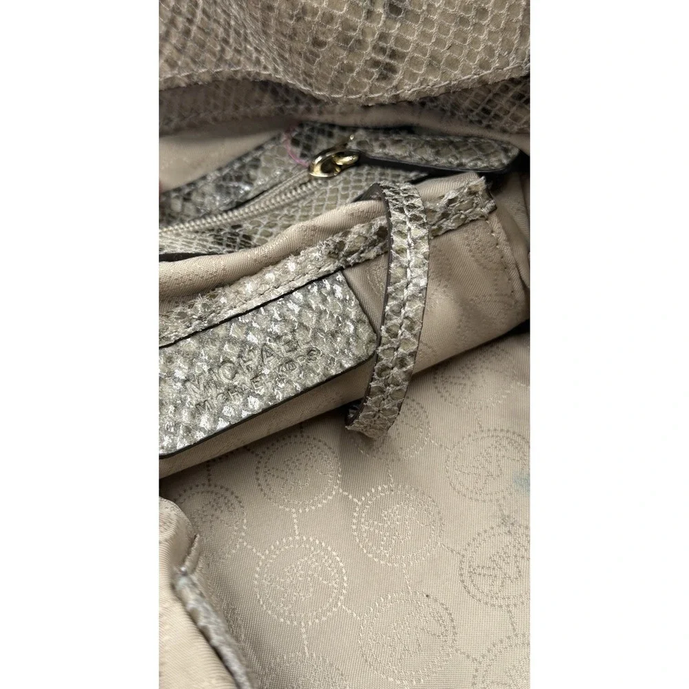 Michael Kors Snake Skin Gold Studded Large Hobo Shoulder Bag Crossbody Strap